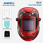 ANDELI Auto Darkening Welding Helmet Large Viewing True Color Solar Powered Welding Mask for TIG MIG ARC Grinding Welder
