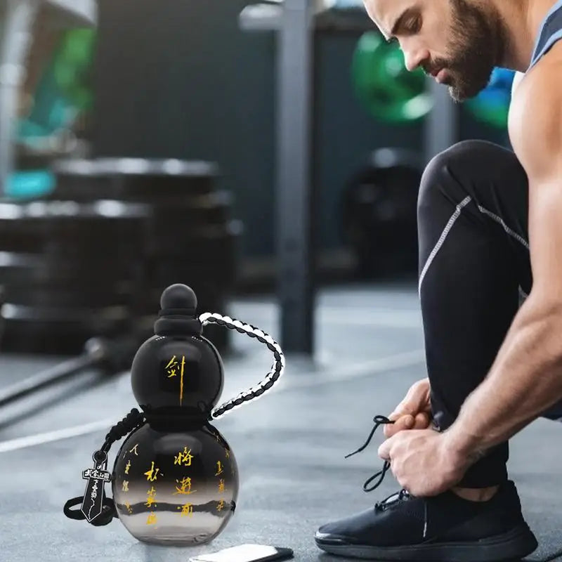 Gourd Water Bottle 900ml Outdoor Large Capacity fitness Gourd Bottle Chinese Retro style Water Cup Gourd Style Water Bottle