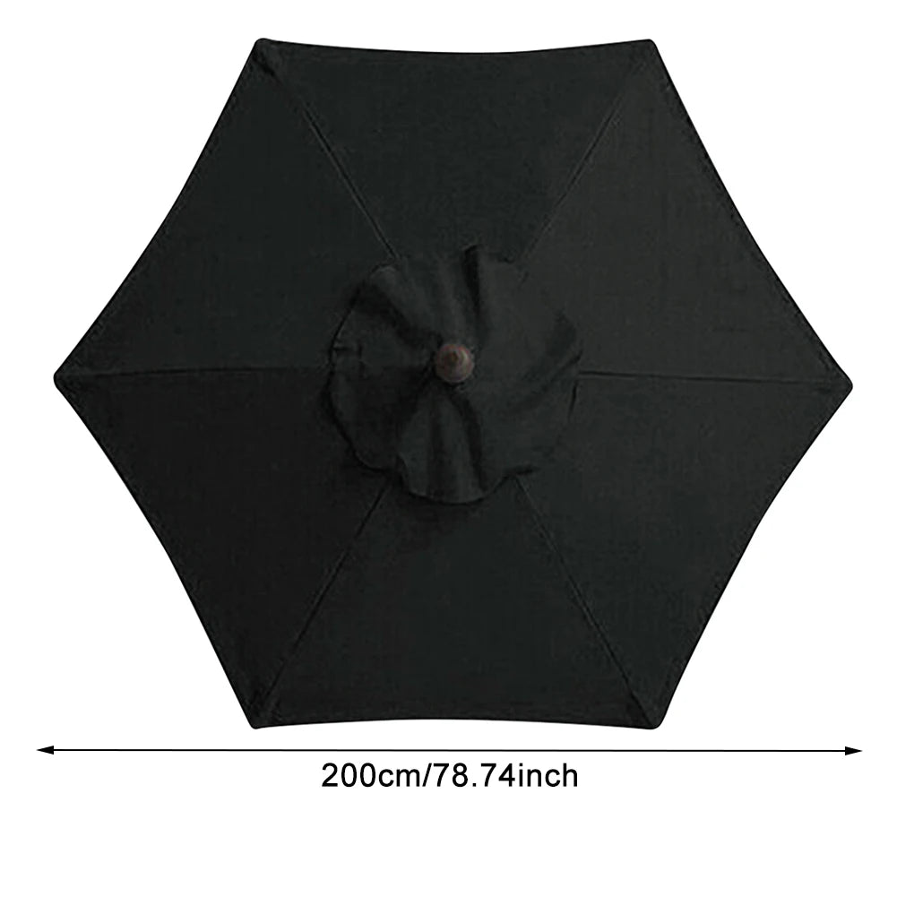 6 Bones Umbrella Replacement Canopy Without Stand 2m Parasol Umbrella Cover Waterproof UV Protection for Outdoor Beach Garden