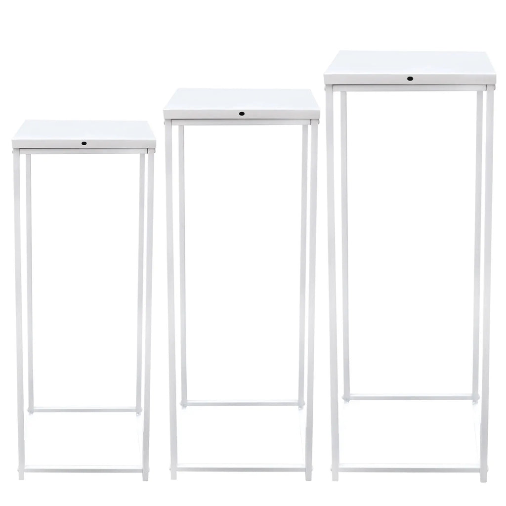 3Pcs Metal Flower Stand Plant Stand High Square Rack Wedding Living Room & Patio Decor