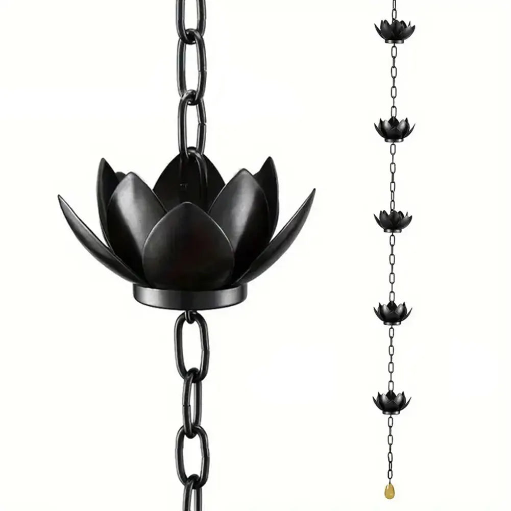Creative Birds On Cups Metal Rain Chain Lotus/Bird/Butterfly Rain Catcher For Gutter Roof Decoration Outdoor Decor Rain Chain
