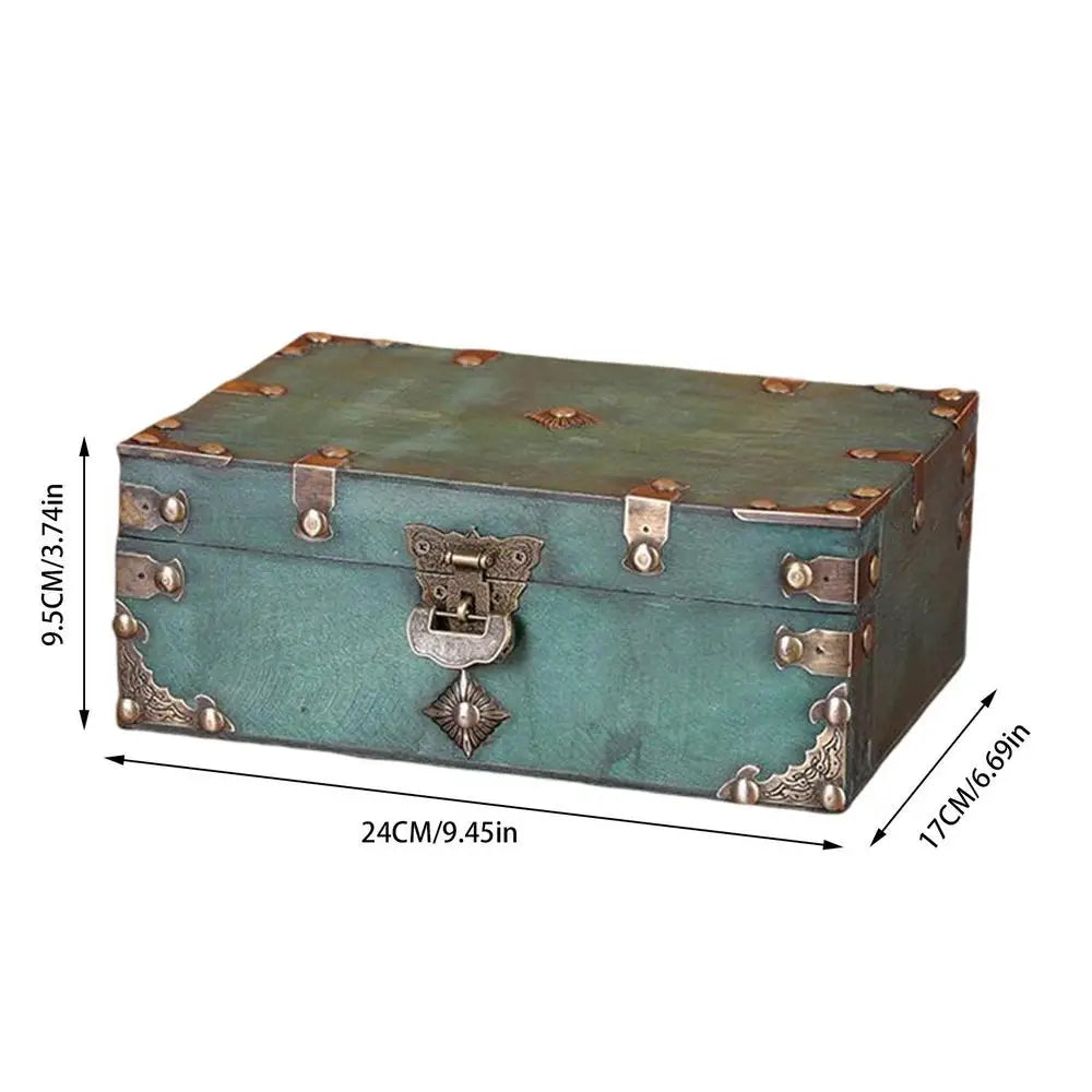 Retro Storage Box Jewelry Wood Wooden Lock Catch Organizers Vintage Gifts Container Sundries Organizer Storage Boxes