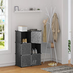 WOLTU Stackable Shoe Cabinet Shoe Rack with 6 Stacking Boxes Door DIY Boltless Shelf Plastic Box for Shoe Storage Organizer