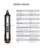 Worx 30 Bit Sets Power Tools WX242 Electrical Screwdriver Sets Smart Cordless drill Screwdrivers USB Rechargeable Handle 4V DIY