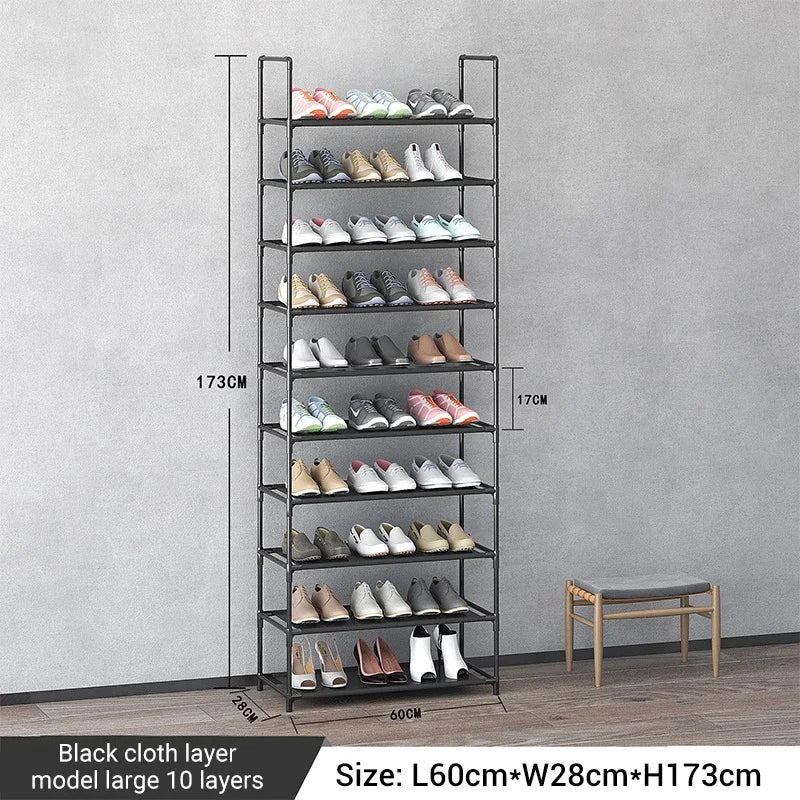 Multi-layer simple dustproof shoe rack space-saving home shoe cabinet suitable for placing at the door easy to assemble