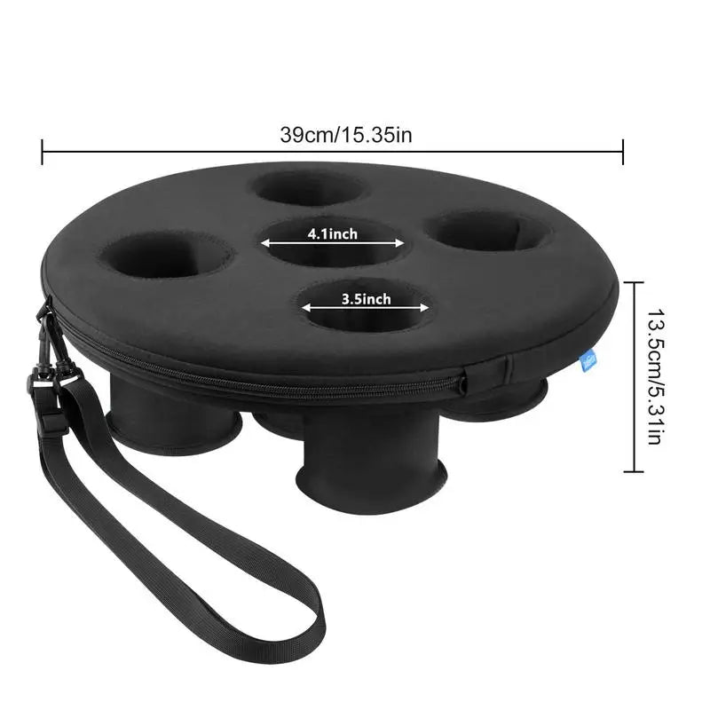 Floating Drink Holder Summer Inflatable Float Beer Drinking Cooler Table With 5 Holes Beer Tray Party Cup Holder For Pool Spa