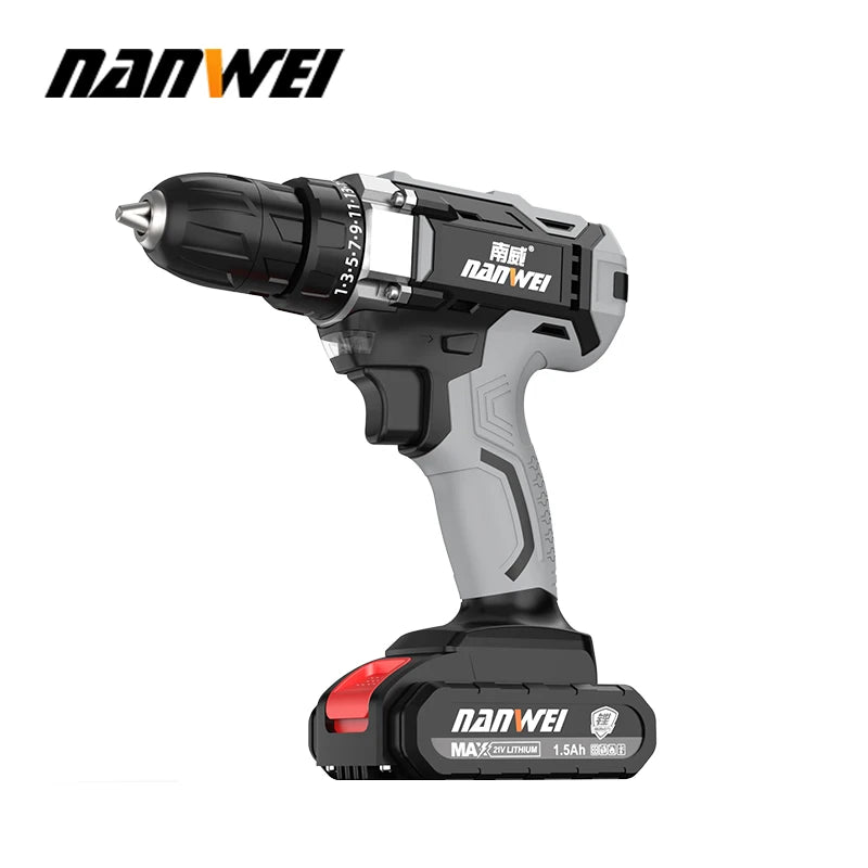 NANWEI Rechargeable Hand-held Electric Mini Screwdriver Multifunctional Impact Drill for home use