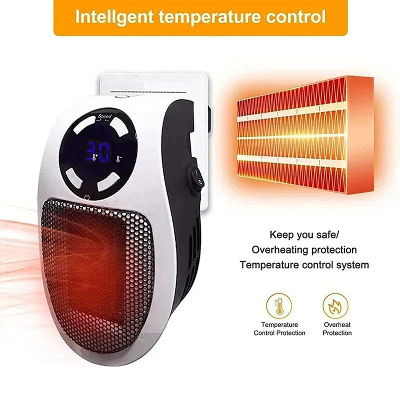 350W Portable Heater Electric Heater Convenient Room Heater Remote Con