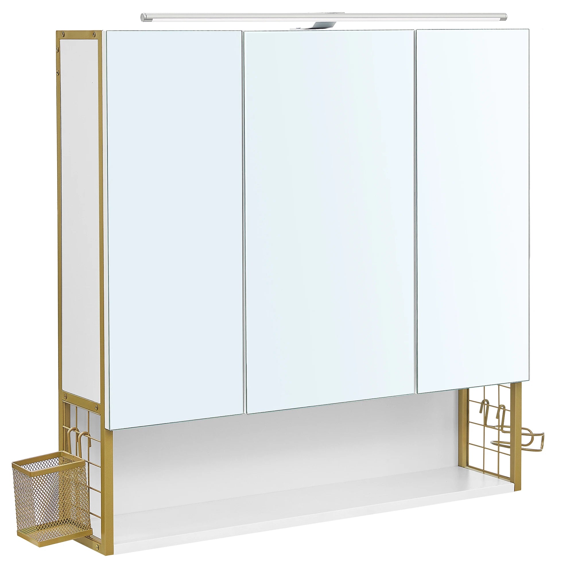 VASAGLE wardrobe bathroom mirror with lighting, bathroom wardrobe, integrated cable, bathroom wardrobe, wall wardrobe