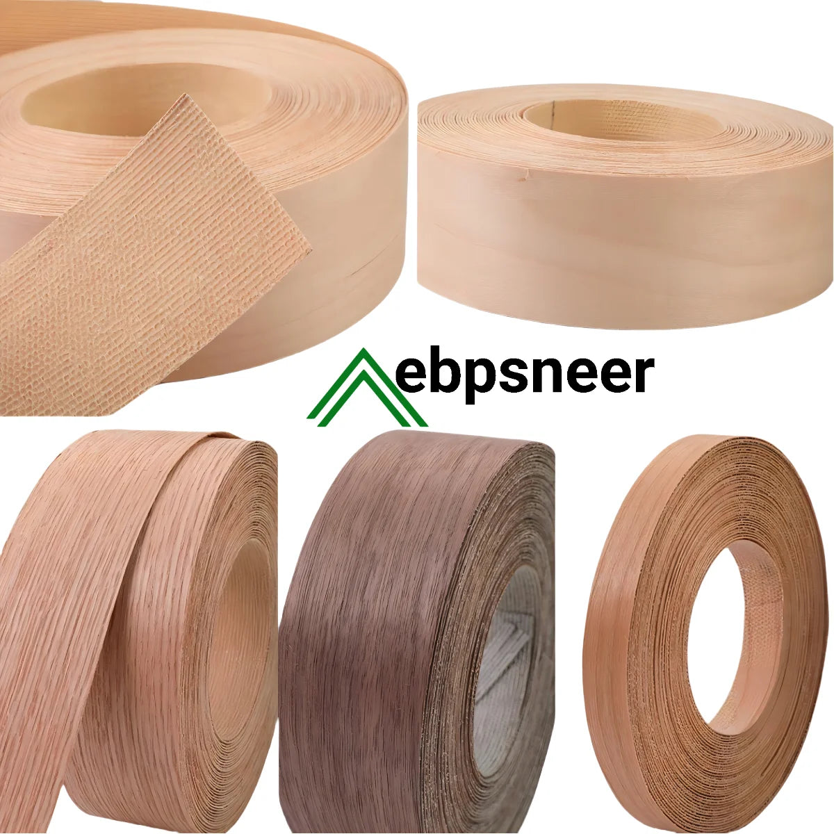 Pre-glued Maple/Birch/Oak/Pine/Walnut/Cherry/Ash/Acacia Wood Edge Banding Strip,Iron on Veneer Edging Trim for Furniture Repair