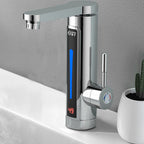 3300W Electric Faucet Electric Continuous Heater Ambient Light Temperature LED Display Instant Heating Water Tap Stainless Steel