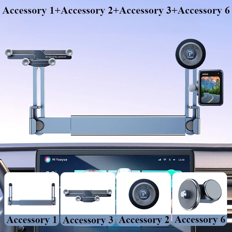 Hipacool Dual-position Car Screen Phone Holder Bracket Aluminum Alloy Adjustable for Tesla Model 3 Highland Y Car Accessories