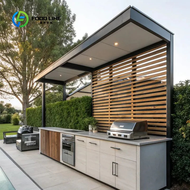 Outdoor Kitchen Stainless Steel BBQ Grill Island Patio Modular Cooking Station Gas Charcoal Countertop Unit