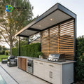 Outdoor Kitchen Stainless Steel BBQ Grill Island Patio Modular Cooking Station Gas Charcoal Countertop Unit