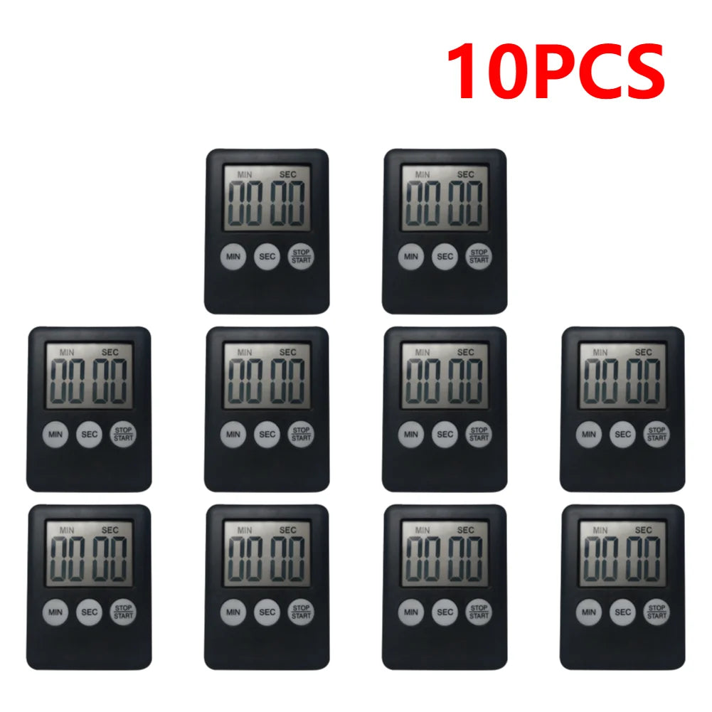 4-10PCS Digital Sports Alarm Clock Multi-Function Electronic Timer Stopwatch LCD Display Mini for Sports Exercise Baking Cooking