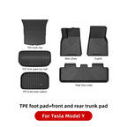 YZ For Tesla Floor Mats Model 3 Y 2021-2024 Car Four Seasons Waterproof Non-slip Floor Mat NEW  TPE Special Car Accessories