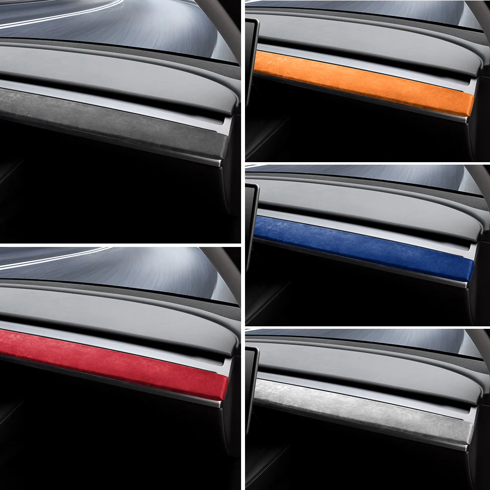 Italian Top Suede Car Dashboard Moulded Trim Sticker For Tesla Model 3 Model Y 2018 2019 2020 2021 2022 2023 Decor Accessories