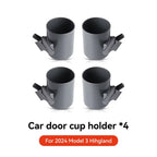 YZ For Tesla Model 3 Y Highland Juniper 2025 4 Pcs/Set Car Door Cup Holder Special Door Cup Storage Box Rack Car Accessories