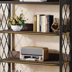 67 Inch Book Shelf, 5 Tier Industrial Etagere Bookcase with Open Shelves, Tall Bookshelf for Living Room, Bedroom, Home Office