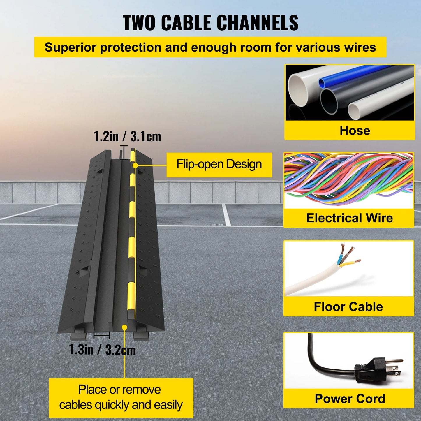 2-Channel Cable Protector Ramp