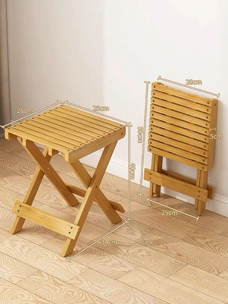 Multifunctional Folding Portable Bamboo Stool Children's Low Stools Modern Minimalism Durable Sturdy Living Room Furnitu