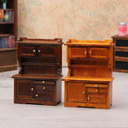 Mini Dollhouse Furniture Set, 1/12 Sideboard Bookcase Model for Home Kitchen Décor Scene