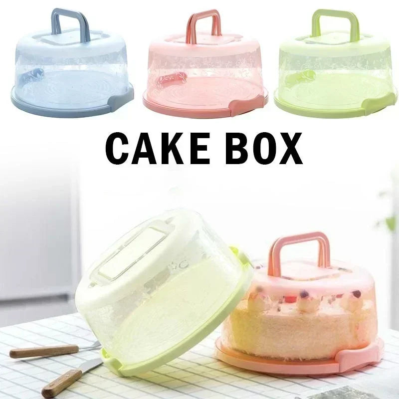 Kitchen PP Transparent Round Fresh-keeping Storage Boxs Portable Portable Plastic Cake Box 8-inch Birthday Cake Baking Box Home
