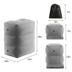 Inflatable Sleeping Foot Rest Pillow for Air Travel, PVC Adjustable 3-Layer Flight Footstool Cushion for Car Office