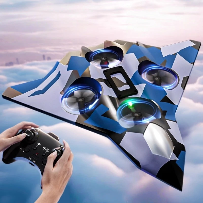 2.4G Remote Control Four-axis Stunt Drone Rolling Hover Fighter Luminous Electric Foam Glider Children's Toy Christmas Gift