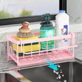 Kitchen Sink Caddy Sponge Holder, Self-Draining Sink Organizer for Soap Brush Scrubber Dishcloth Stopper, Kitchen Accessories
