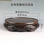 High Quality Miniature Wooden Round Base Figurines Vase Flower Pot Sorting Table Display Stand Tea Sets Pedestal Plant Shelves