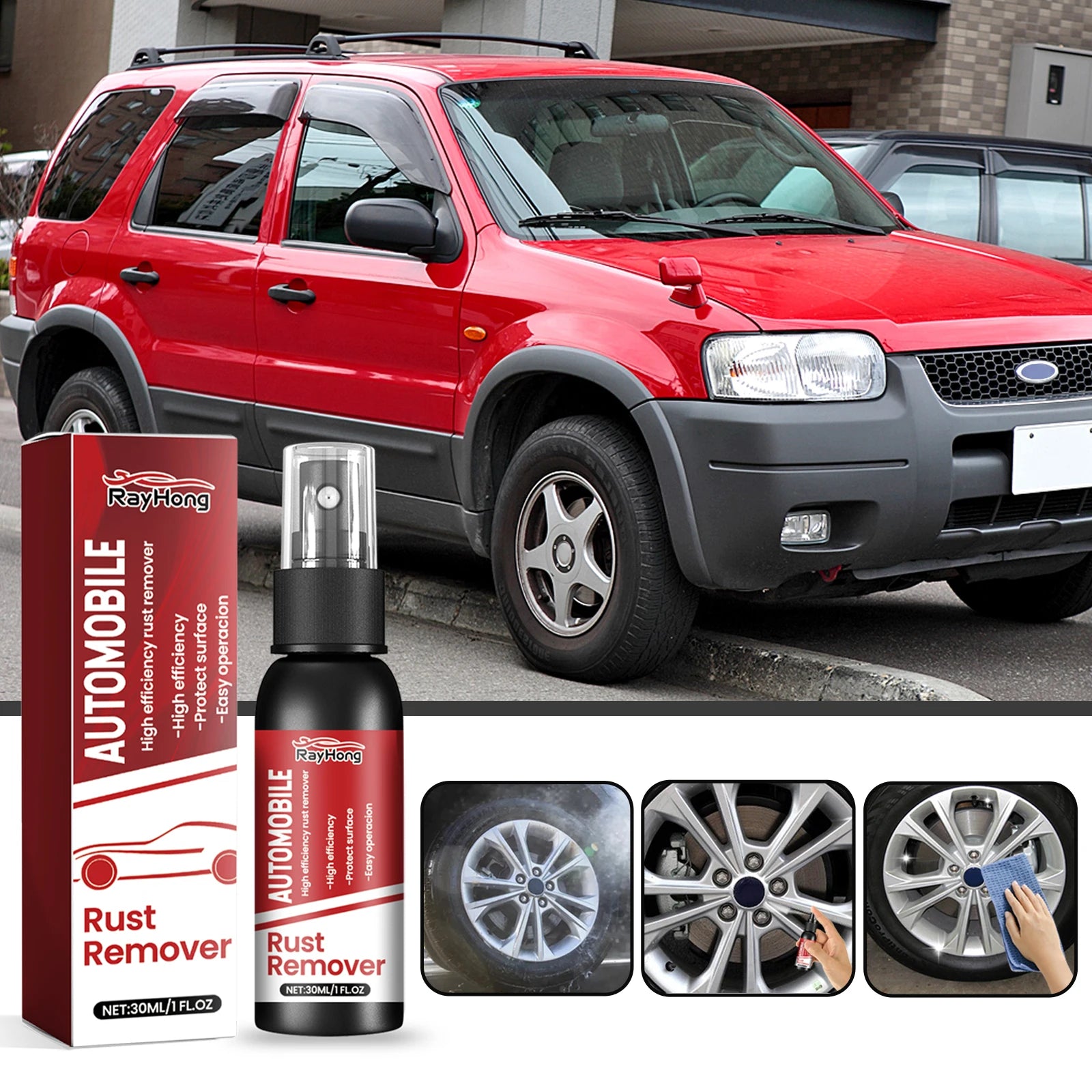 Auto Rust Remover Auto Tire Parts Rust Removal Clean Dirt Removal Corrosion Reconditioning Multi-Function Rust Remover