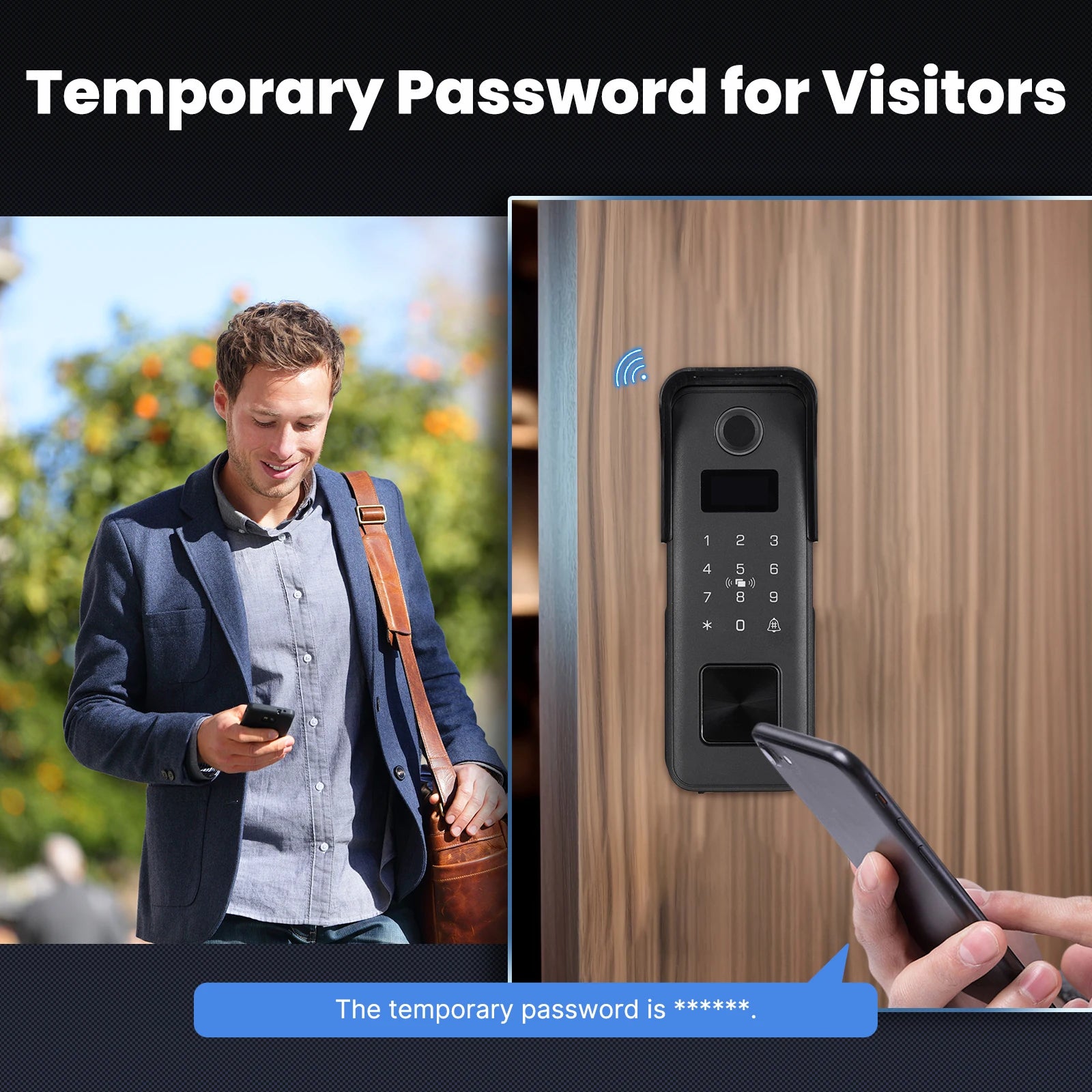 MOES Tuya Bluetooth Smart Fingerprint Door Lock By Password Key IC Card App Remote Control IPX4 Waterproof Entry Apartmen