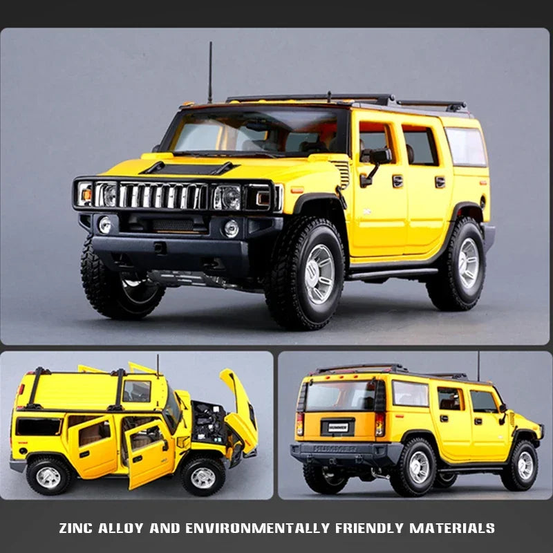 1:18 New Hummer H2 H1 Jeep alloy car model simulation car decoration collection gift toy Die casting model boy toy