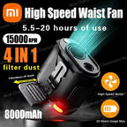 Xiaomi 8000mAh Waist Fan Wearable Neck Fan Desk Fan With 5 Speeds Clip
