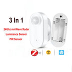 Zigbee 3.0 Human Presence Detector,Luminance/Distance Detection,  Smart PIR Motion Sensor Support Zigbee 2mqtt Home Assistant