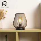 Nordic Metal Hollow Cage Candle Holder LED Lantern Battery Powered Cordless Lamp for Wedding Living Room Table Home Decor