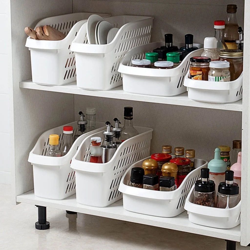 1pcs/kitchen rack storage basket household under the sink cabinet good things with wheels narrow storage box