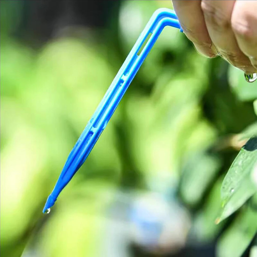 50-1000pcs Greenhouse 3/5m Hose Drip Irrigation Drippers 1/8'' Bending Arrow Emitters Garden Potted Micro Watering System
