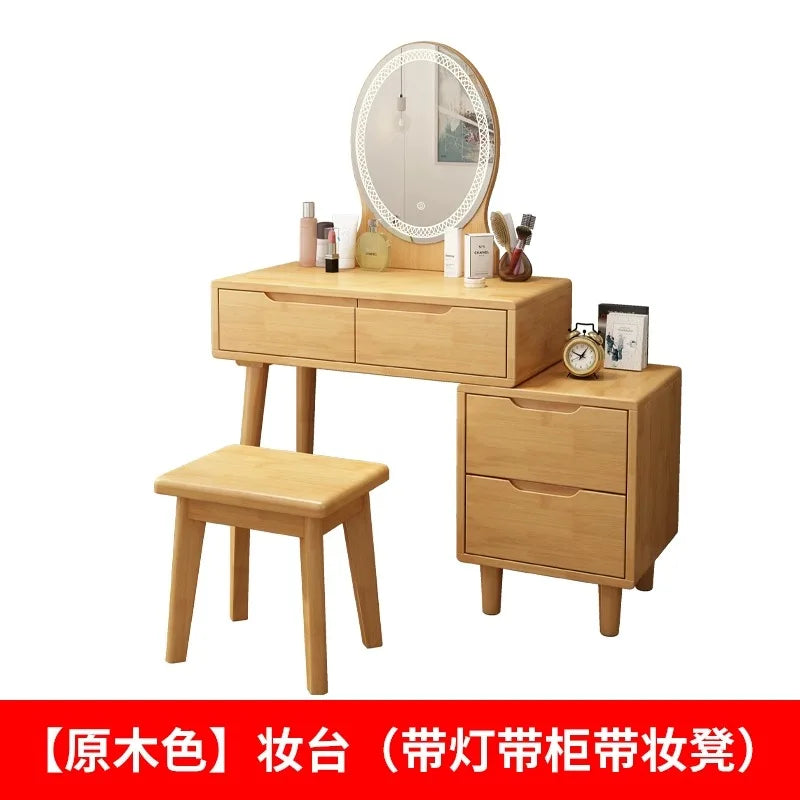 Nordic solid wood dresser 60cm small apartment bedroom modern simple makeup table light luxury dresser storage cabinet