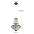 Retro Pendant Light Luxury Crystal Basket Ceiling Lamp Chandelier Led Nordic Dining Living Room Decor Hanging Lustre Fixture