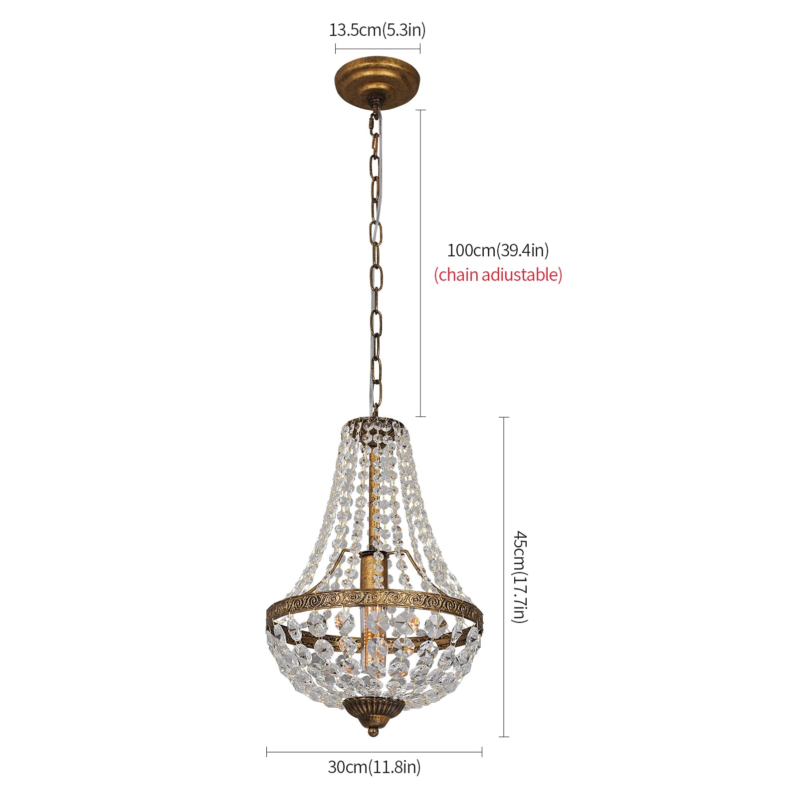 Retro Pendant Light Luxury Crystal Basket Ceiling Lamp Chandelier Led Nordic Dining Living Room Decor Hanging Lustre Fixture