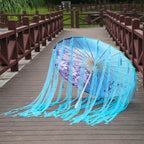 82cm Pink Flowers Silk Decorative Umbrella Han Cos Props Tassel Umbrella Ancient Chinese Classic Oil Paper Parasol