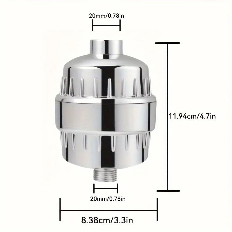 20-Stage Showerhead Filter - Hard Water Filter with 2 Replaceable Cartridges | AlluCanFind