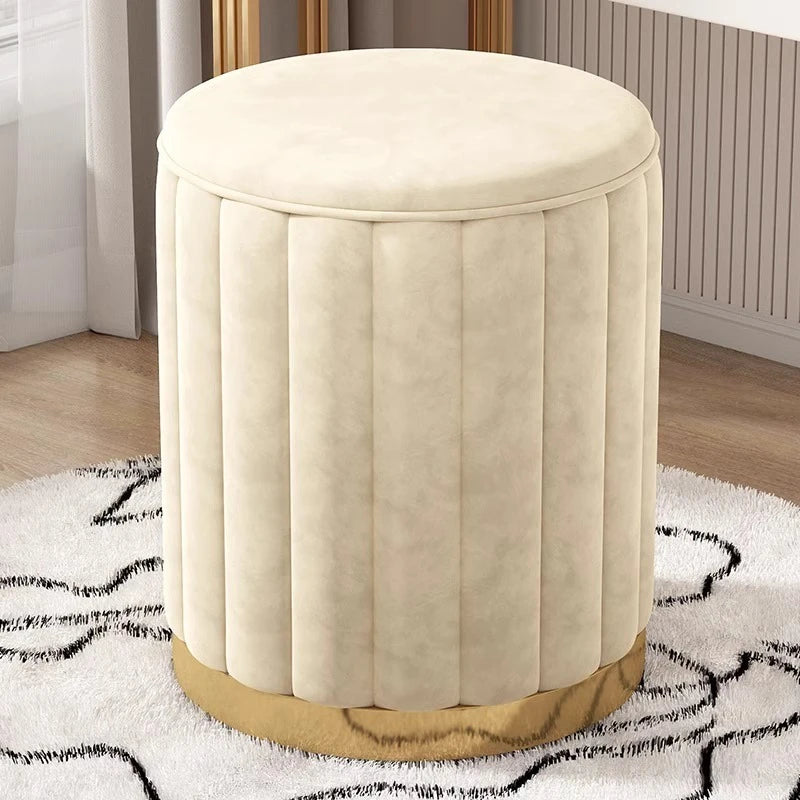 Light Luxury Dressing Stool Soft Bag Master Bedroom Modern and Simple Internet Red Stool Female Dressing Table Stool Round Stool
