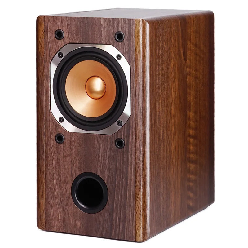 FR40 Lossless HIFI Passive Speakers 4-inch Audiophile Full-range Home Wood Bookshelf Speakers 45W * 2 Output Power Built-in Trap