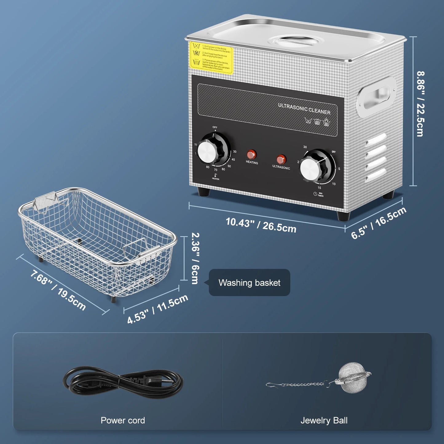 SucceBuy 2/3/6/10/15/30L Ultrasonic Cleaner with Heater Timer for Lab Tools Metal Parts Carburetor Brass Auto Parts Engine Parts