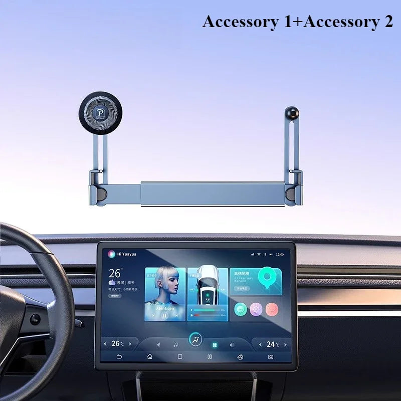 Hipacool Dual-position Car Screen Phone Holder Bracket Aluminum Alloy Adjustable for Tesla Model 3 Highland Y Car Accessories