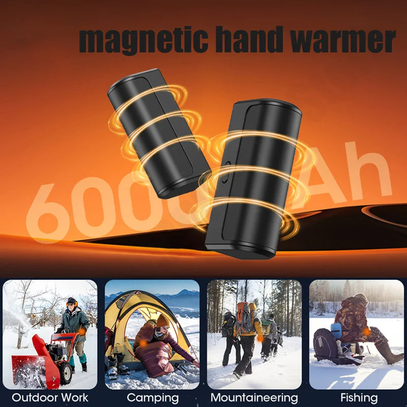 2Pack Magnetic Hand Warmer Split Type Fast Heating 2in1 Rechargeable Safety Portable 3Temperature Setting Warmer for Winter 2025