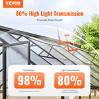 VEVOR Polycarbonate Greenhouse Panels Roof Panels Sheets, Waterproof UV Protected Corrugated Resistance for Greenhouse/Garden